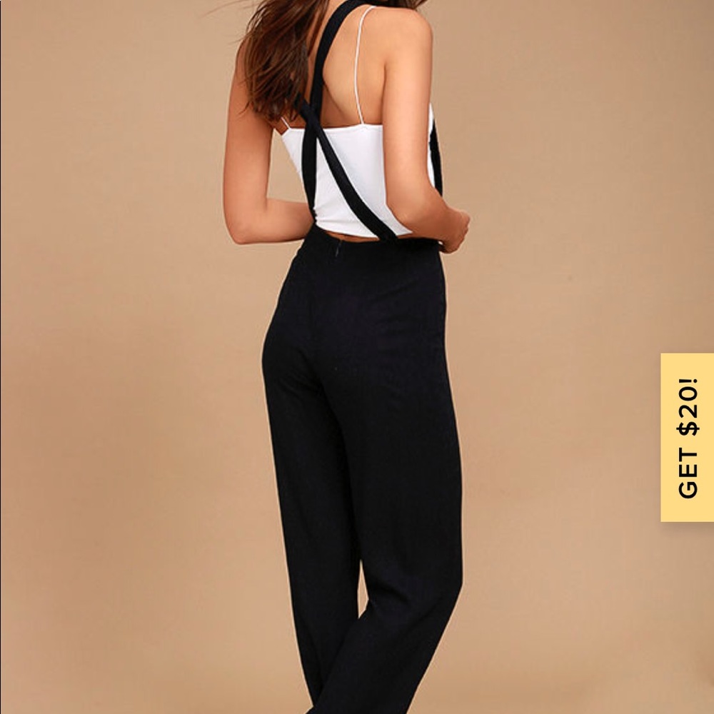 Billabong Still Here Black Striped Overalls